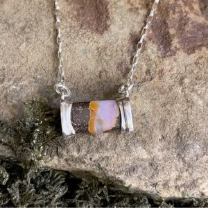 Reversible Boulder opal necklace